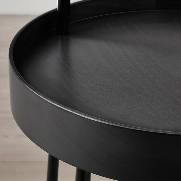 BURVIK Table d'appoint, noir, 38 cm