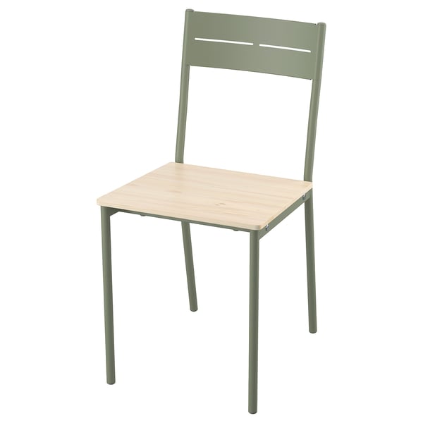BUSLÄTT Chaise, gris vert/pin