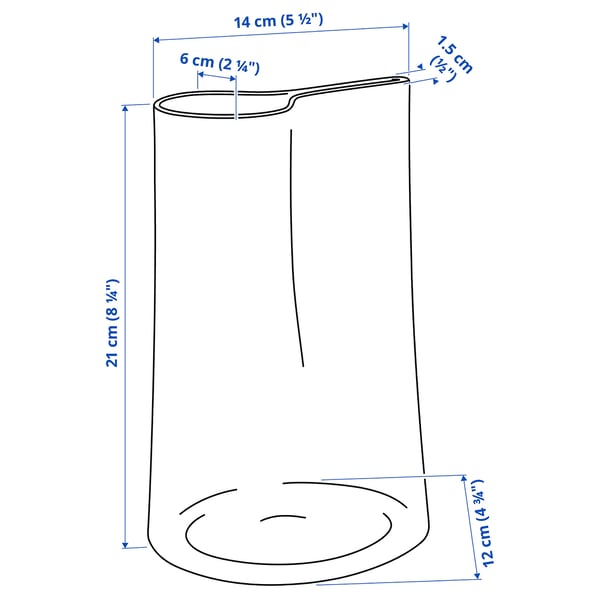 CHILIFRUKT Vase/arrosoir, verre transparent, 21 cm