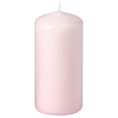 DAGLIGEN Bougie bloc non parfumée, rose clair, 14 cm 40 hr