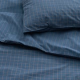 DOFTAKLEJA Housse de couette et 1 taie, bleu foncé/brun clair, 150x200/50x60 cm