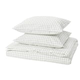 DOFTAKLEJA Housse de couette et 2 taies, blanc/anthracite, 240x220/50x60 cm