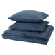 DOFTAKLEJA Housse de couette et 2 taies, bleu foncé/brun clair, 240x220/50x60 cm