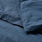DOFTAKLEJA Housse de couette et 2 taies, bleu foncé/brun clair, 240x220/50x60 cm