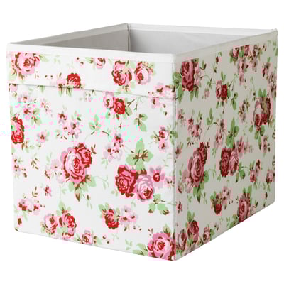 DRÖNA Rangement tissu, à motif floral, 33x38x33 cm