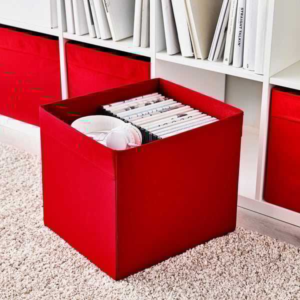 DRÖNA Rangement tissu, rouge, 33x38x33 cm