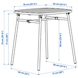 DUVSKÄR Table et 2 chaises, extérieur/bleu noir