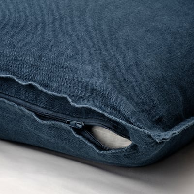 DYTÅG Housse de coussin, bleu foncé, 50x50 cm