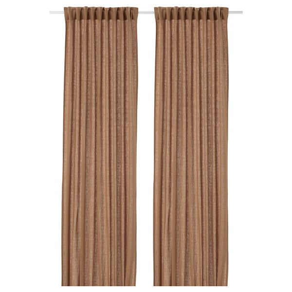 DYTÅG Rideaux, 2 pièces, beige foncé/ruflette, 145x300 cm