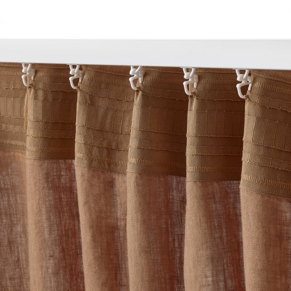 DYTÅG Rideaux, 2 pièces, beige foncé/ruflette, 145x300 cm