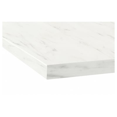 EKBACKEN Plan de travail, blanc marbré/stratifié, 186x2.8 cm