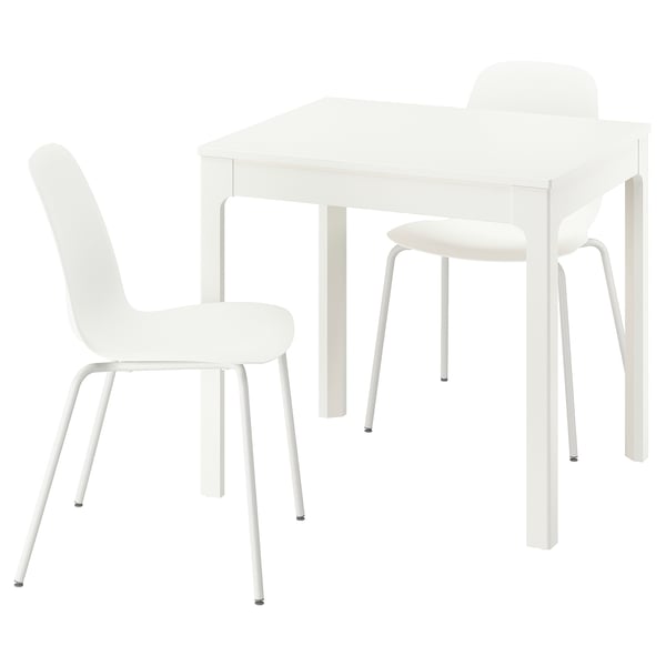 EKEDALEN / LIDÅS Table et 2 chaises, blanc/blanc blanc, 80/120 cm