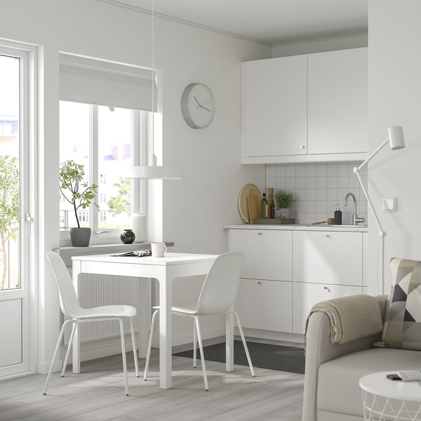 EKEDALEN / LIDÅS Table et 2 chaises, blanc/blanc blanc, 80/120 cm