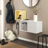 EKET Combinaison de rangement murale, blanc/jaune pâle, 105x35x70 cm