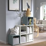 EKET Combinaison rangement avec pieds, blanc/bleu gris clair, 105x35x107 cm