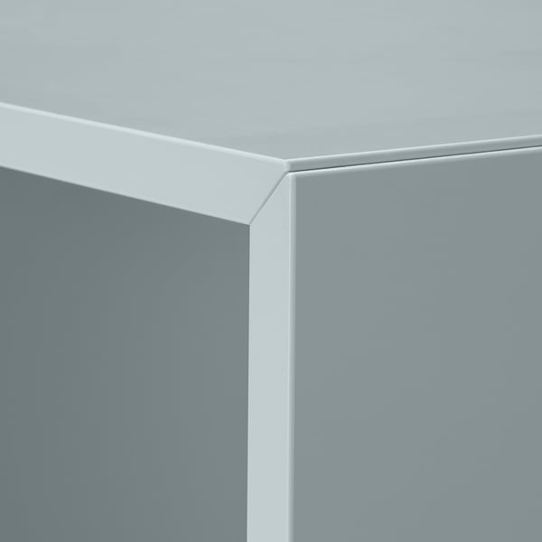 EKET Combinaison rangement avec pieds, gris foncé bleu gris clair/métal, 35x35x80 cm