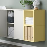 EKET Combinaison rangement murale, blanc/jaune pâle, 175x35x70 cm
