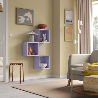 EKET Combinaison rangement murale, lilas pâle, 70x25x105 cm
