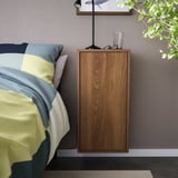 EKET Élément mural av 1 tablette/porte, motif noyer, 35x35x70 cm