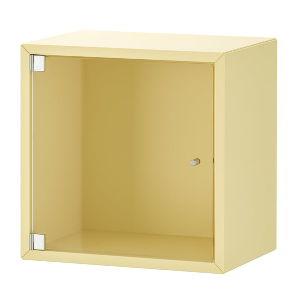 EKET Élément mural porte vitrée, jaune pâle, 35x25x35 cm