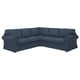EKTORP Canapé d'angle, 4 places, Kilanda bleu foncé
