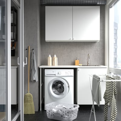 ENHET Buanderie, blanc, 139x63.5x87.5 cm