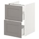 ENHET Élément bas lavabo av 2 tiroirs, blanc/gris avec cadre, 40x42x60 cm
