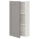 ENHET Élément mur av 2 tablettes/porte, blanc/gris avec cadre, 40x17x75 cm