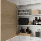 ENHET Élément mur av 2 tablettes/porte, blanc/motif chêne, 60x17x75 cm
