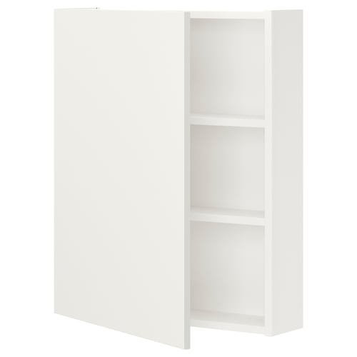 ENHET Élément mur av 2 tablettes/porte, blanc, 60x17x75 cm