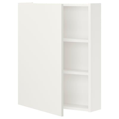 ENHET Élément mur av 2 tablettes/porte, blanc, 60x17x75 cm