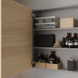 ENHET Élément mur av 2 tablettes/porte, gris/motif chêne, 60x17x75 cm