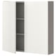 Option : ENHET Élément mural 2 tablettes/portes, gris/blanc, 80x17x75 cm