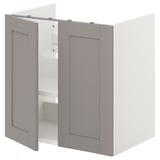 ENHET Élt bas lab av tabl/ptes, blanc/caisson gris, 60x42x60 cm