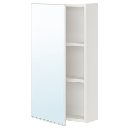 ENHET Meuble à miroir 1 porte, blanc, 40x17x75 cm