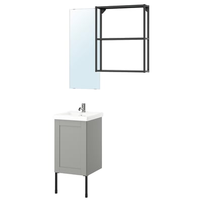 ENHET Salle de bain, anthracite/gris avec cadre, 44x43x87 cm