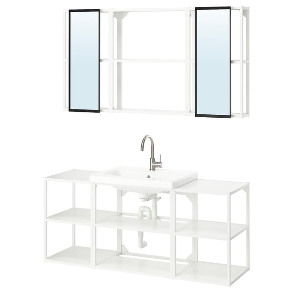 ENHET Salle de bain, blanc, 140x43x65 cm