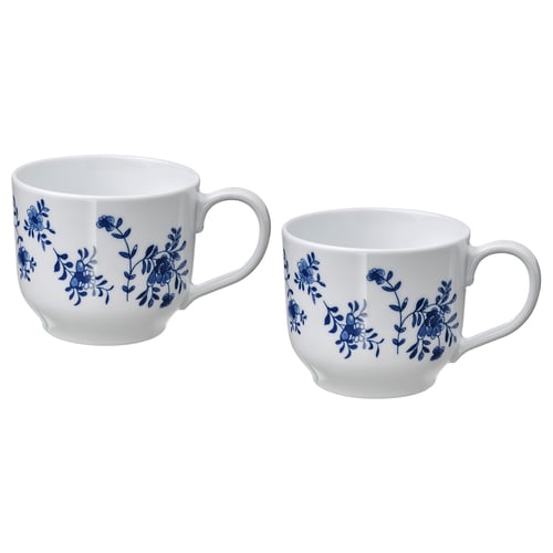 ENTUSIASM Tasse jumbo, à motifs/blanc bleu, 50 cl