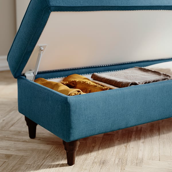 ESSEBODA Banc avec rangement, Tallmyra bleu/brun