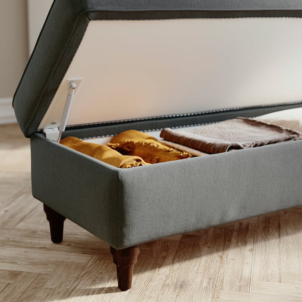 ESSEBODA Banc avec rangement, Tallmyra gris moyen/brun