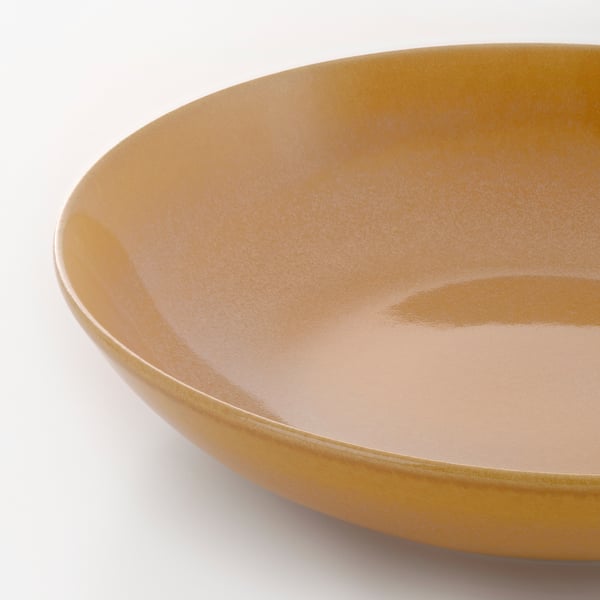 FÄRGKLAR Assiette creuse, brillant jaune, 23 cm