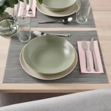 FÄRGKLAR Assiette creuse, mat vert, 23 cm