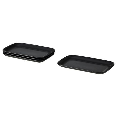 FÄRGKLAR Assiette, mat gris foncé, 30x18 cm