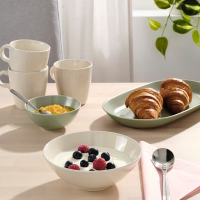FÄRGKLAR Bol, brillant beige, 16 cm