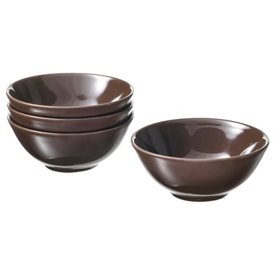 FÄRGKLAR Bol, brillant brun, 12 cm