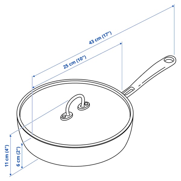 FINMAT Sauteuse avec couvercle, cuivre/acier inoxydable, 25 cm