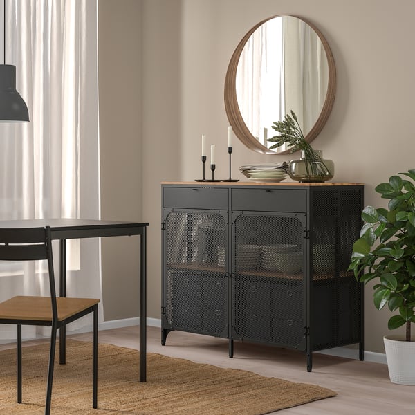 FJÄLLBO Buffet, noir, 111x47x95 cm