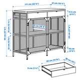 FJÄLLBO Buffet, noir, 111x47x95 cm