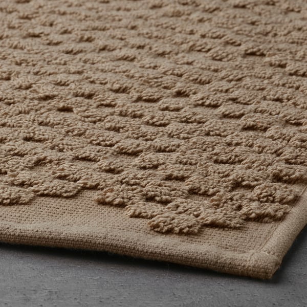 FJÄLLKATTFOT Tapis de bain, beige, 50x80 cm