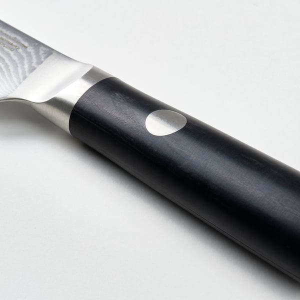 FJÄLLRÖDING Couteau à éplucher, acier damas/noir, 10 cm